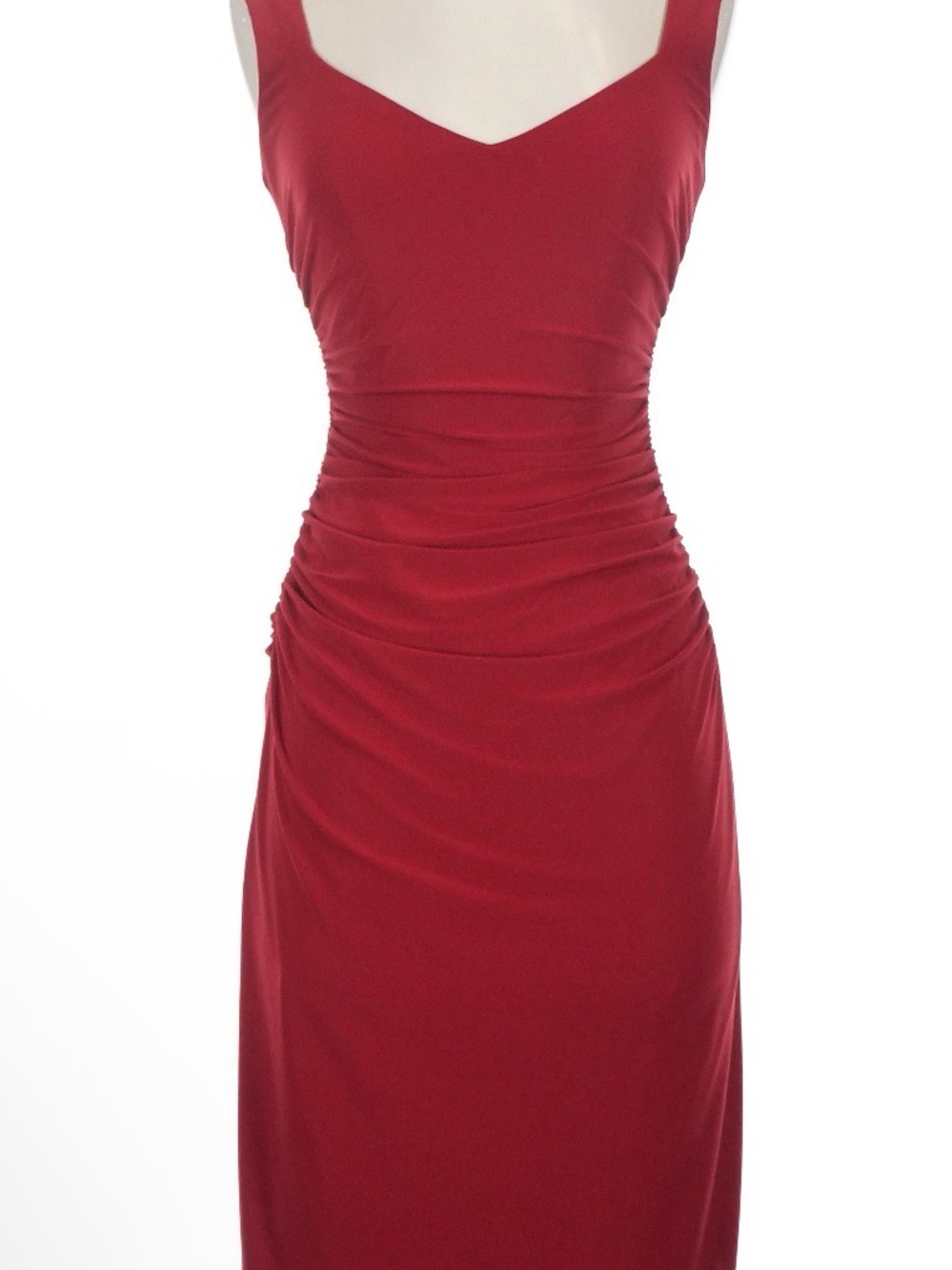 Laundry By Shelli Segal Red Ruched Midi Dress